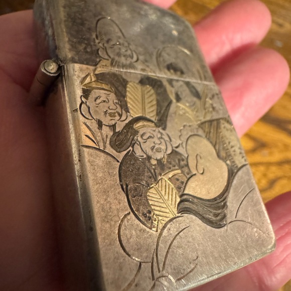 Vintage Japanese Silver Sterling 950 Case with Engraved 7 Gods of Fortune - Picture 7 of 9